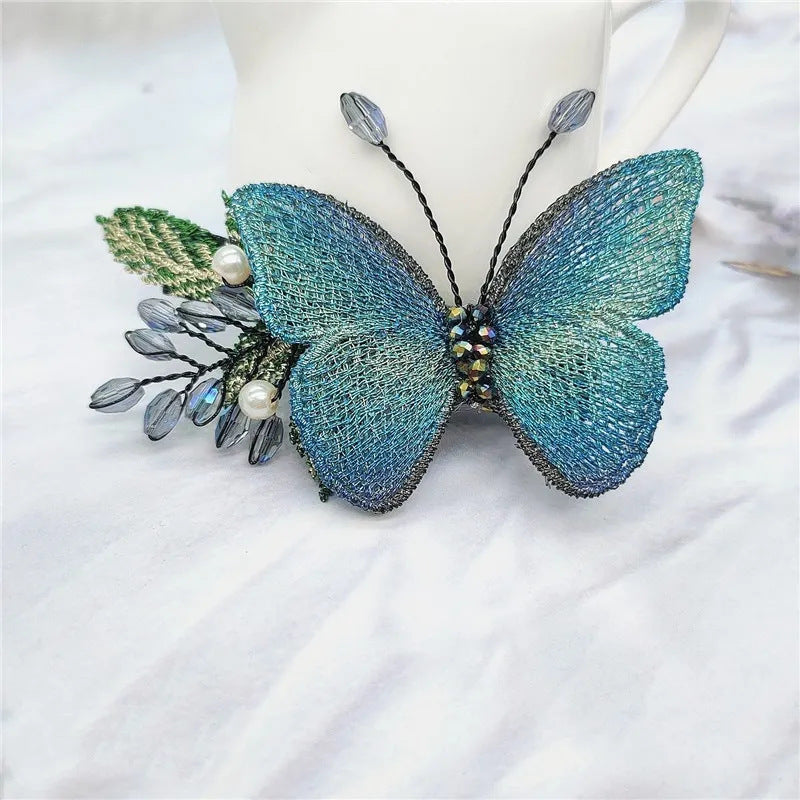 Wholesale Butterfly Embroidery Hair Clips Duck billed Clips